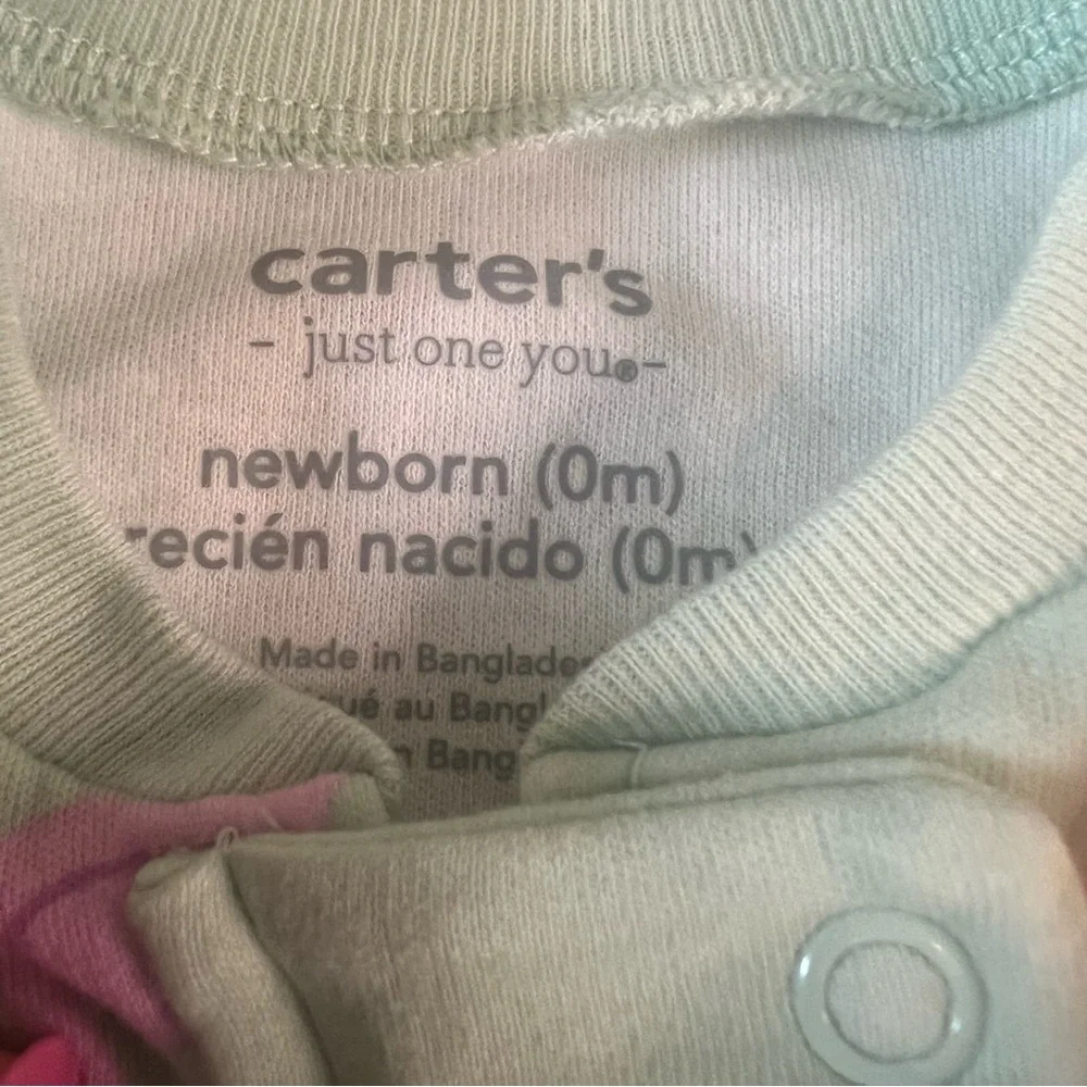 Bundle Newborn Baby Girl Sleepers Carter’s Honest Baby Organic Cotton Footies NB
